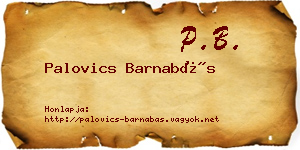 Palovics Barnabás névjegykártya